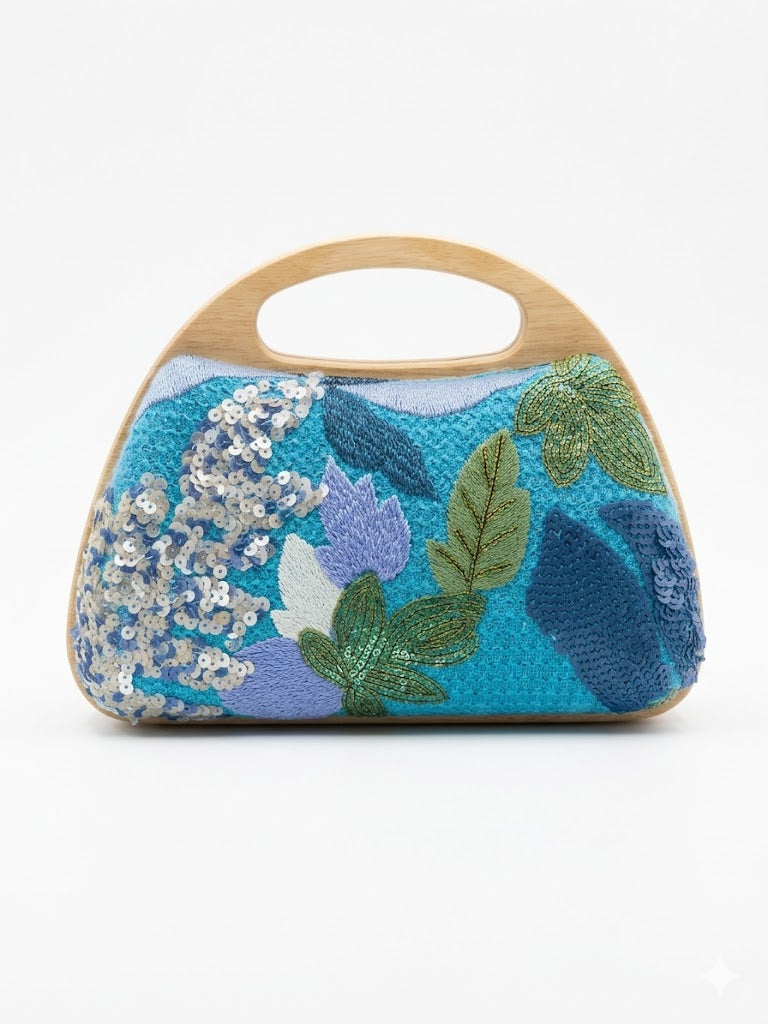 crossbody evening bag Embroidered flor details ZS-11