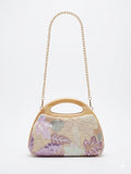 crossbody evening bag Embroidered flor details ZS-11
