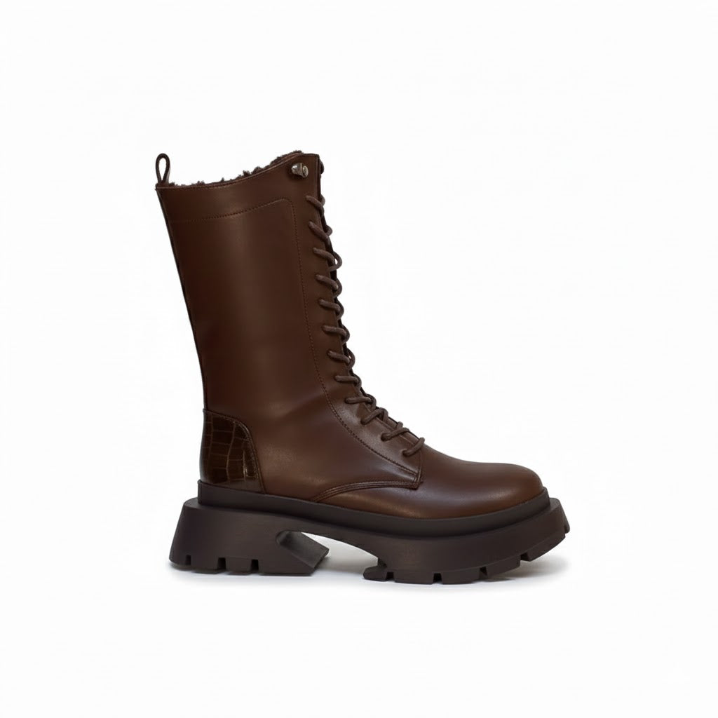 Ankle Boot Leather With Zipper Elegant E-105