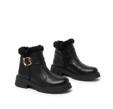 Ankle Boot Flat Leather With Fur G-57