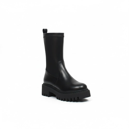 Ankle Boot Mid Heels Leather Comfort  E-107