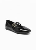 Ballareina Flat Leather Glossy With Buckle BF-806