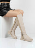 Long Boot Leather And Suede Elegant LB-47