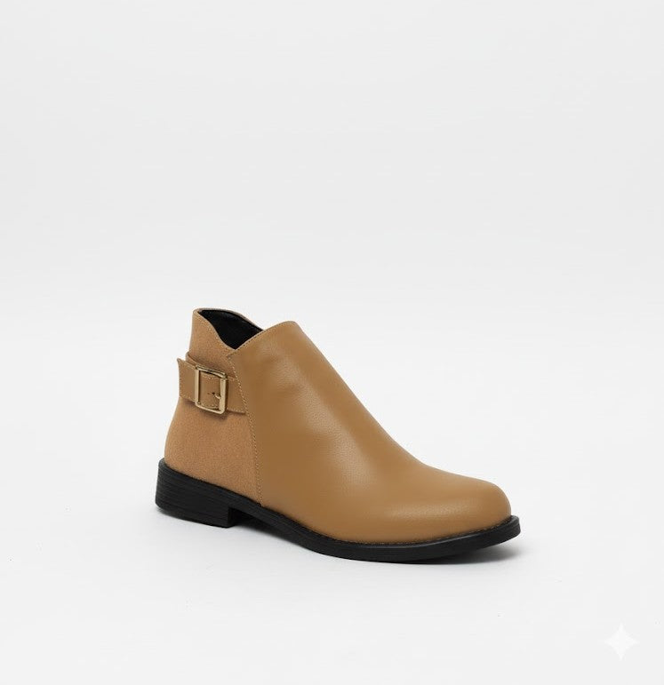 BOOT FLATS LEATHER AND SUEDE - G-40