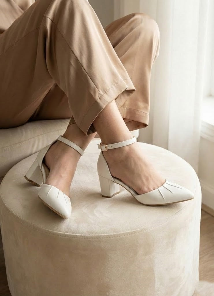 Shoes Mid Heels Leather F-606