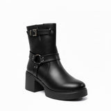 Ankle Boot Leather With Accesories E-106