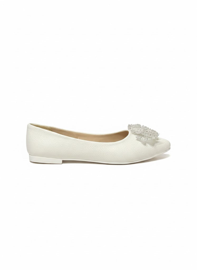 Ballerina Flat Leather Pointed With Bow BN-519