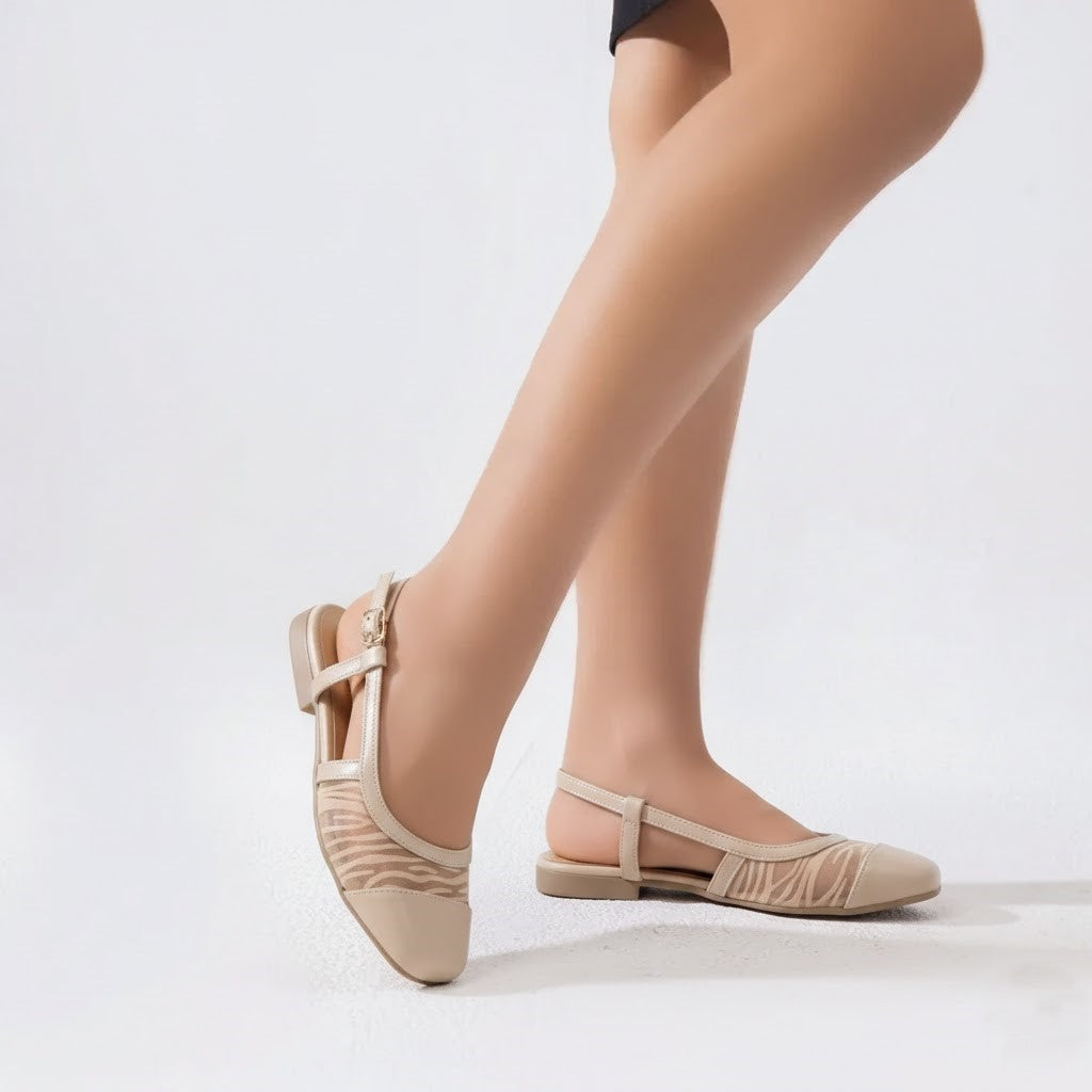 Mules Flat Leather Square BF-803