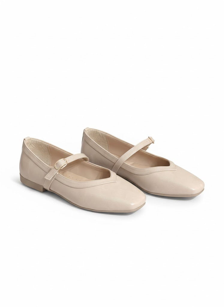 Ballerina Flat Leather Square BF-802