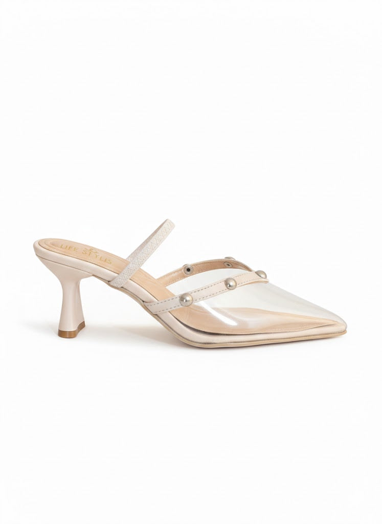 Shoes Mid Heels With Elastic F-604