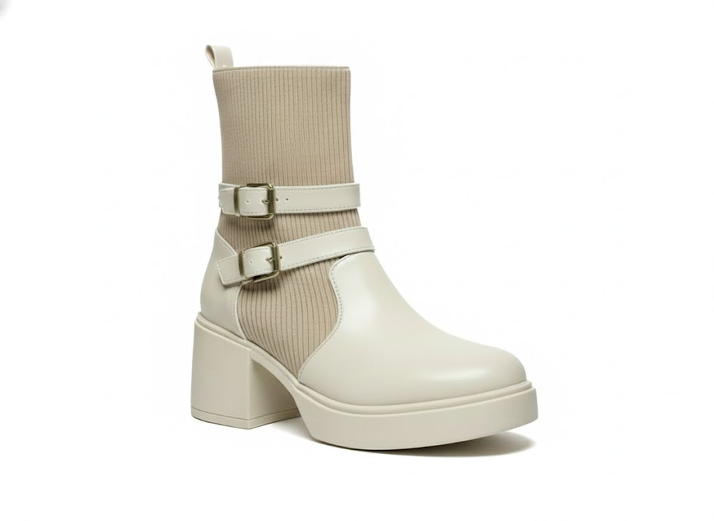 Ankle Boot Leather With Elastic E-108