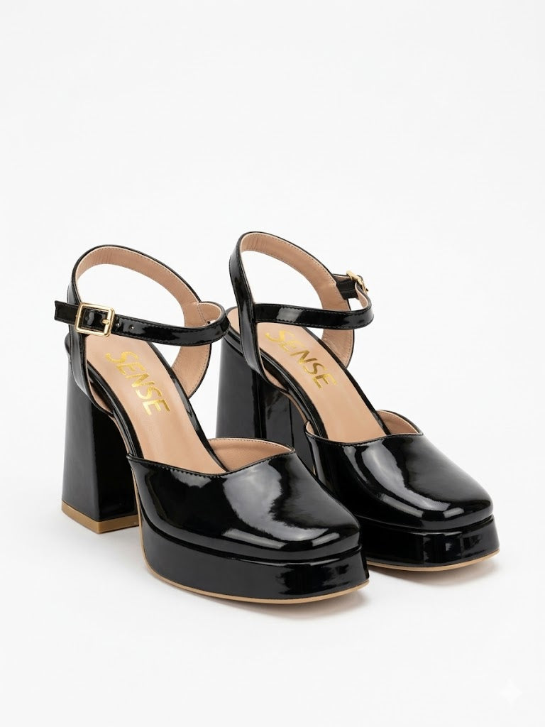 Shoes High Heel Leather Glossy H-17