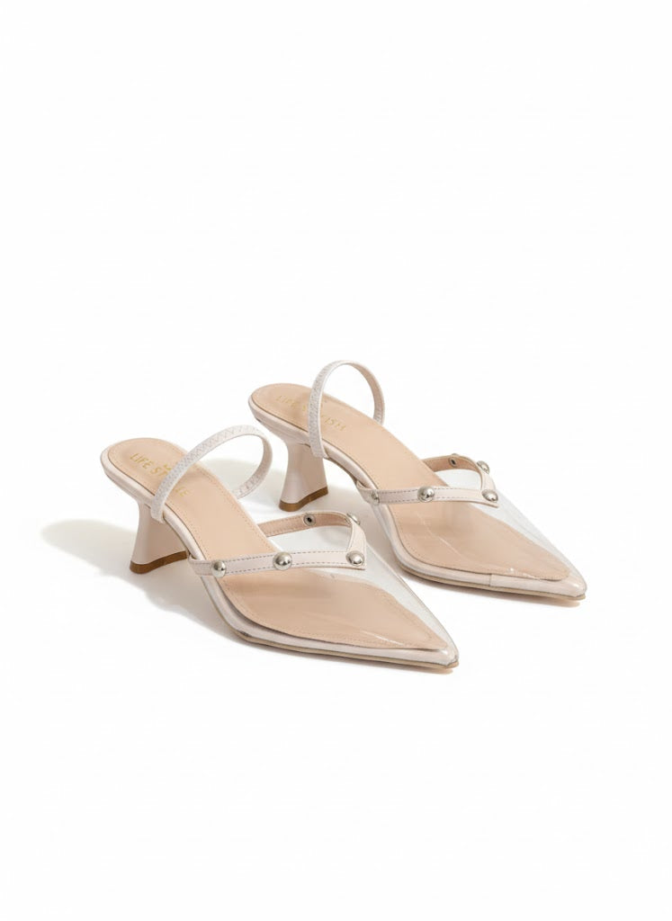 Shoes Mid Heels With Elastic F-604