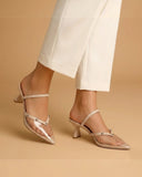 Shoes Mid Heels With Elastic F-604