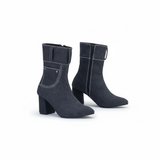 Ankle Boot Heels Fabric L-112