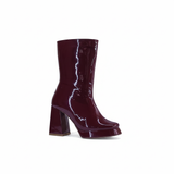 Boot Heels Leather Glossy With Zipper L-113