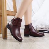 Ankle Boot Leather With Zipper G-25