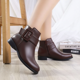 Ankle Boot Leather With Zipper G-25