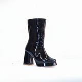 Boot Heels Leather Glossy With Zipper L-113
