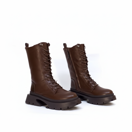 Ankle Boot Leather With Zipper Elegant E-105