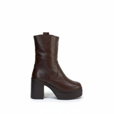 Boot Heels Leather With Zipper L-114