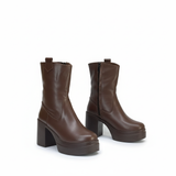 Boot Heels Leather With Zipper L-114