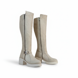 Long Boot Mid Heels Suede Elegant LB-42