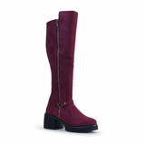 Long Boot Mid Heels Suede Elegant LB-42