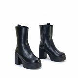 Boot Heels Leather With Zipper L-114