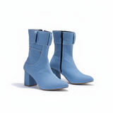 Ankle Boot Heels Fabric L-112