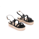 K-10 Leather Flat Sandal with Straps and Buckle - Life Stylish sandal