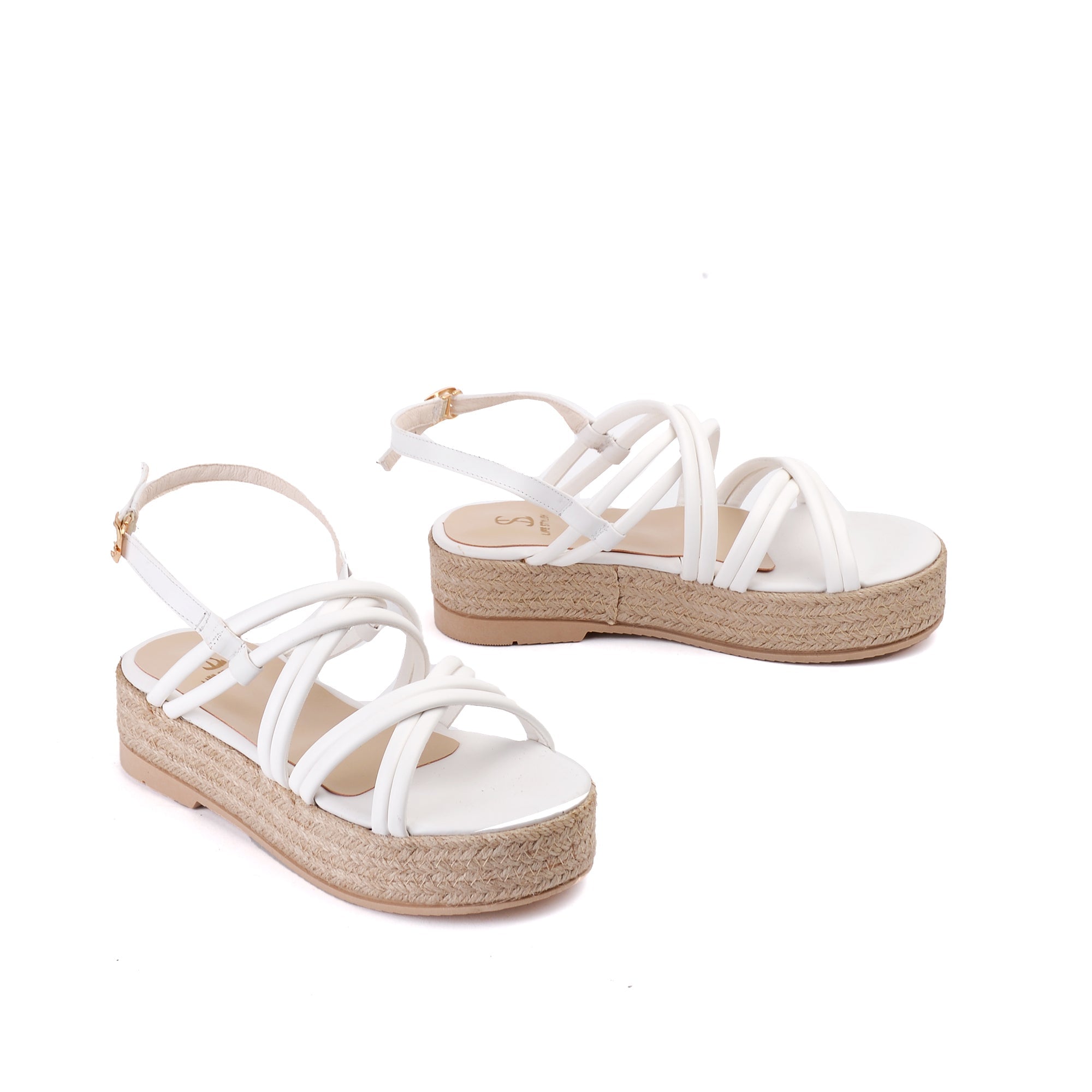 K-10 Leather Flat Sandal with Straps and Buckle - Life Stylish sandal