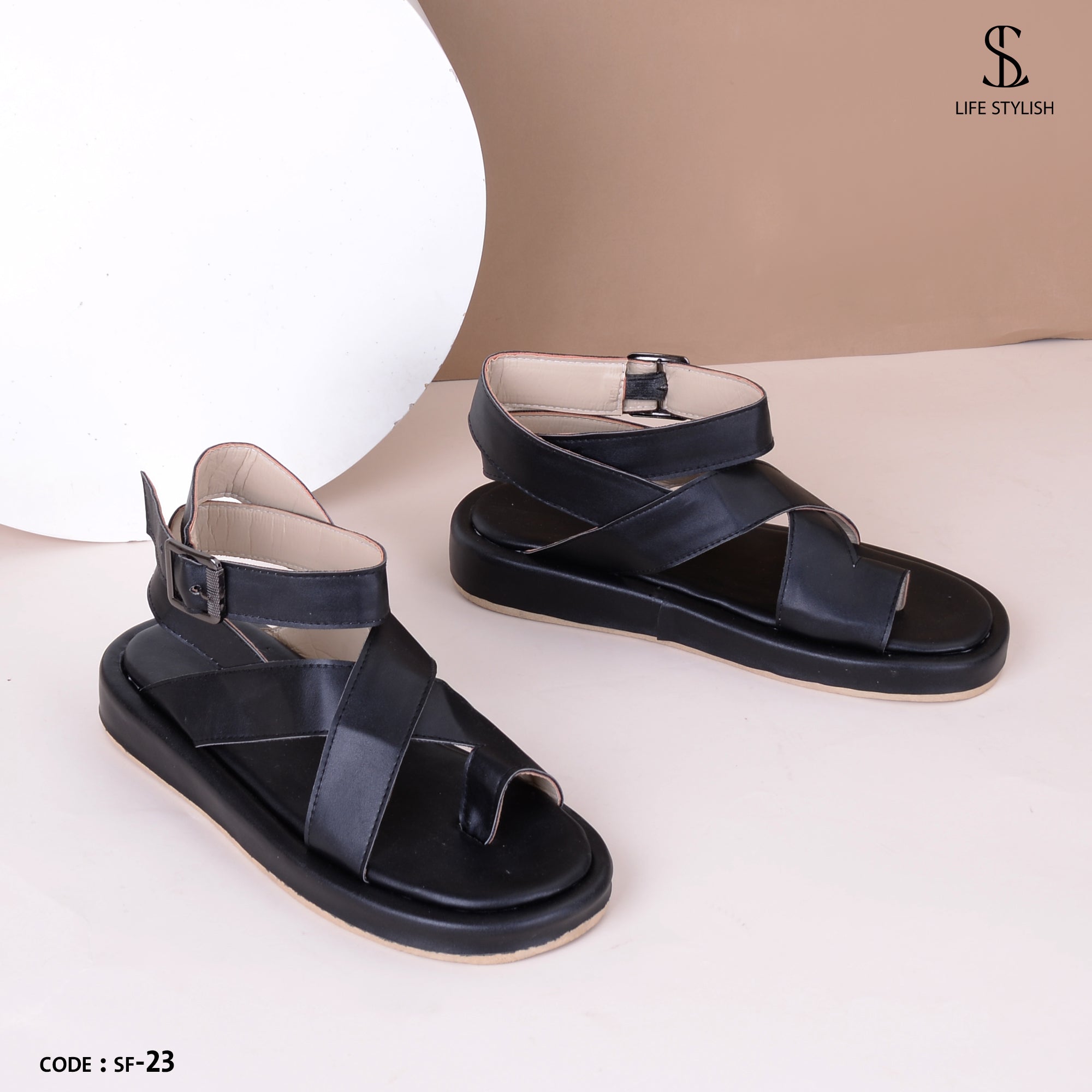 Leather Flat Sandal SF-23 - Life Stylish sandals