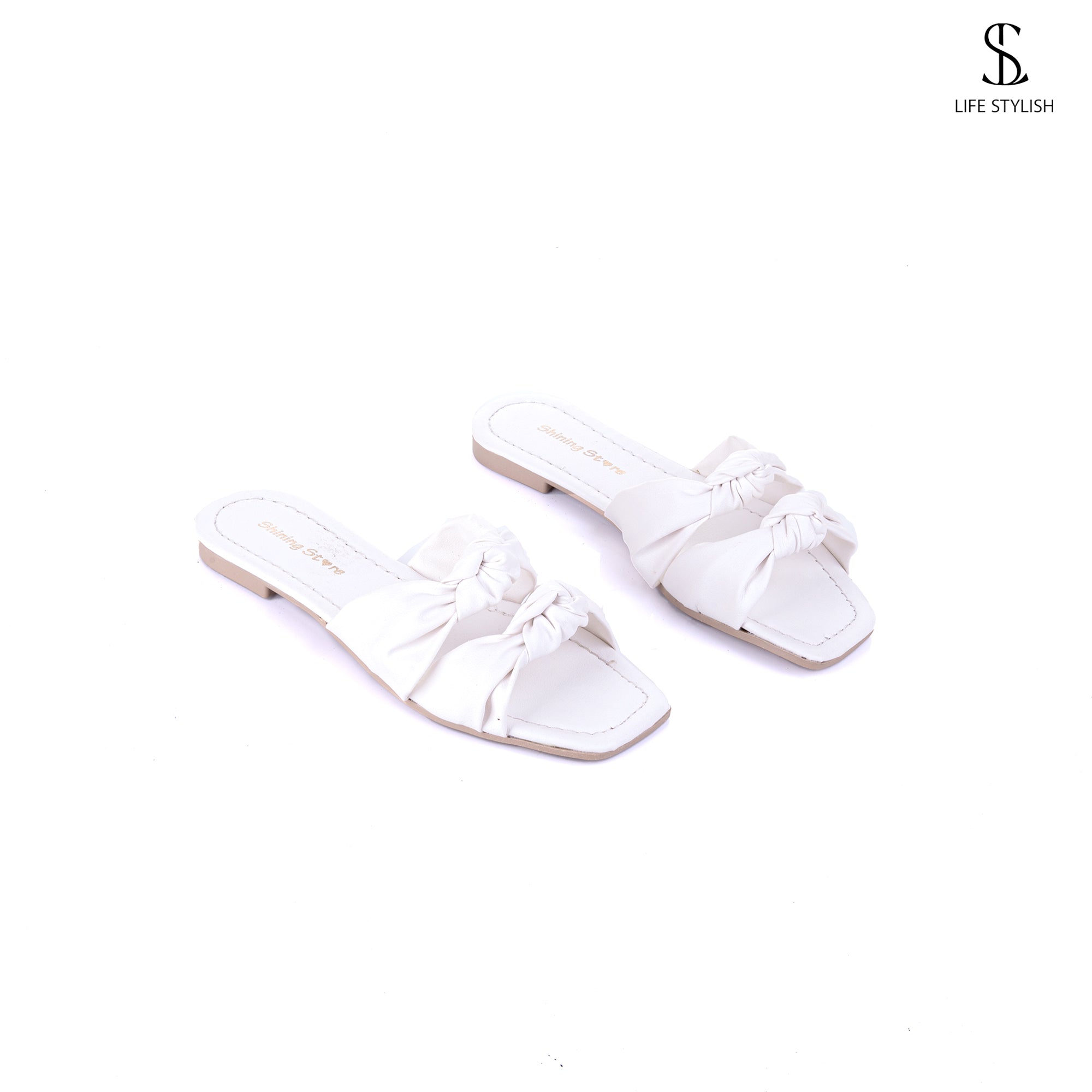 SL-108 Leather Slipper With Two Bond - Life Stylish Slipper