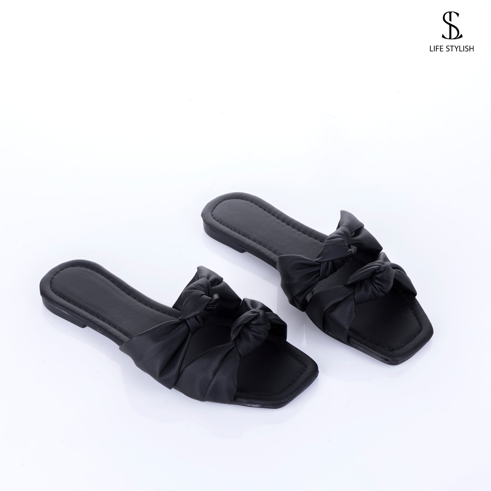 SL-108 Leather Slipper With Two Bond - Life Stylish Slipper