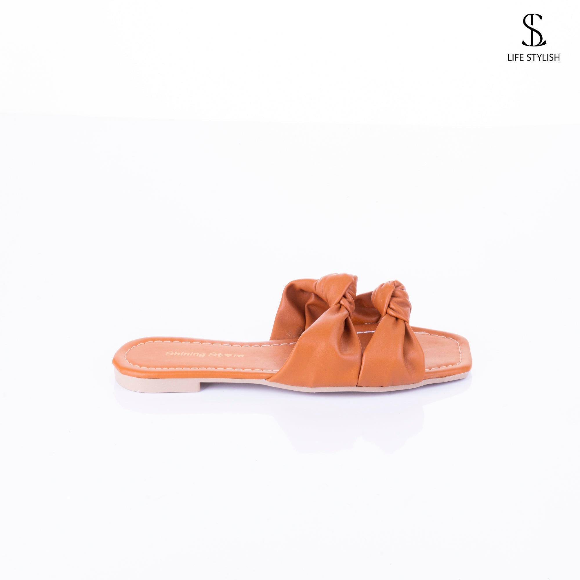 SL-108 Leather Slipper With Two Bond - Life Stylish Slipper