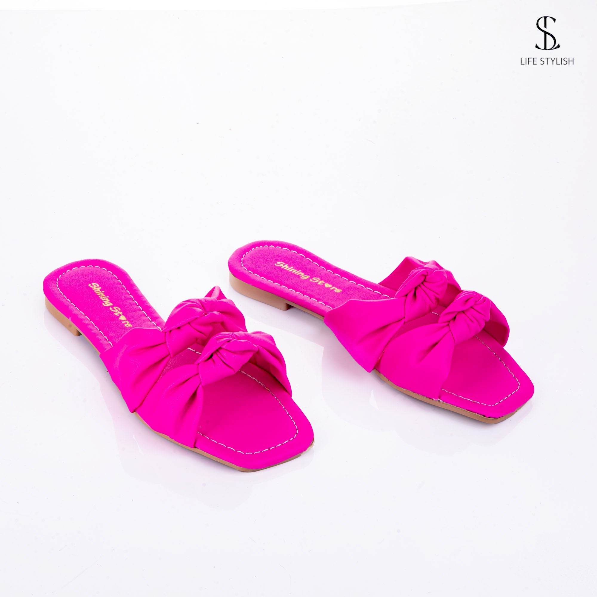 SL-108 Leather Slipper With Two Bond - Life Stylish Slipper