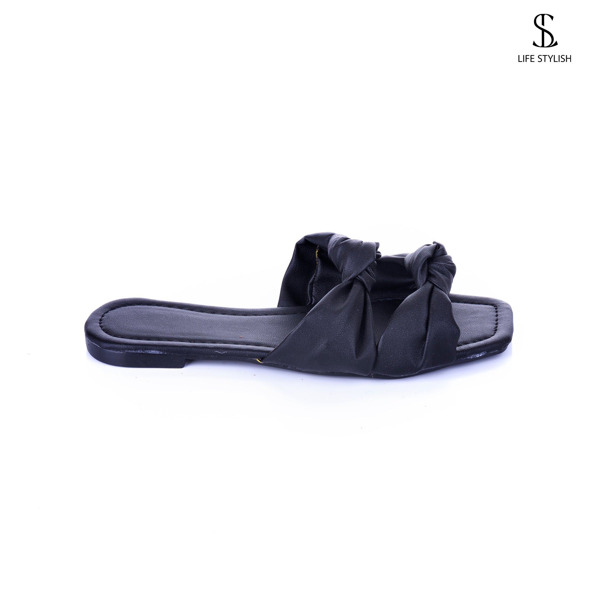 SL-108 Leather Slipper With Two Bond - Life Stylish Slipper