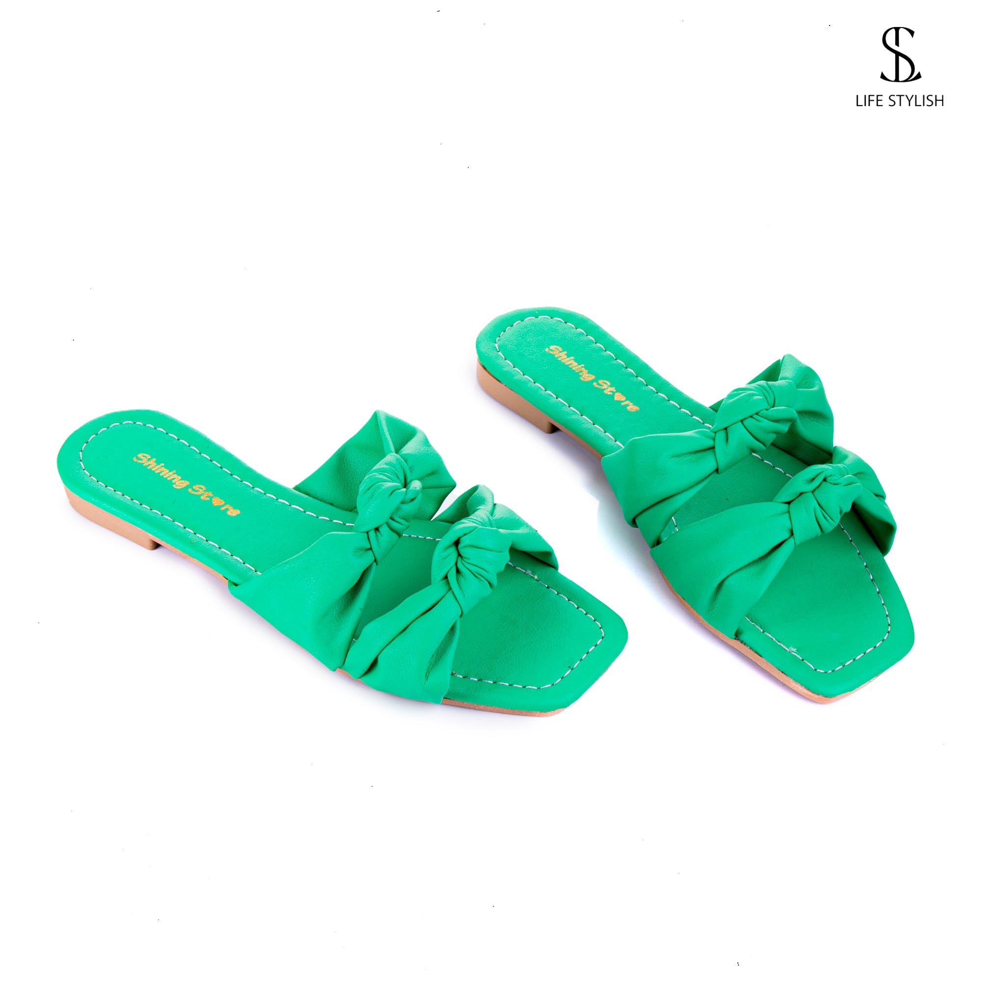 SL-108 Leather Slipper With Two Bond - Life Stylish Slipper